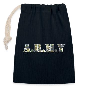 Army dot Design in Camouflage - Verschließbarer Geschenkbeutel aus Baumwolle (14x20cm) - Navy - Vorne
