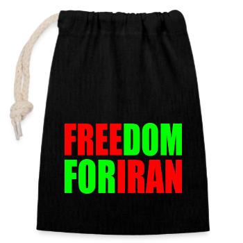 Freedom for iran - Verschließbarer Geschenkbeutel aus Baumwolle (14x20cm) - Schwarz - Vorne