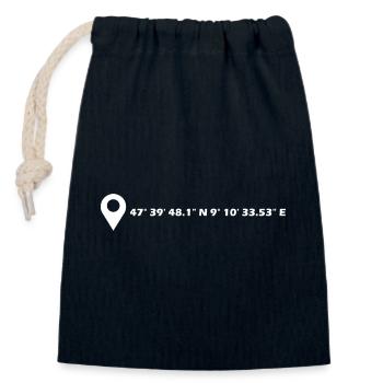 Konstanz Koordinaten - Verschließbarer Geschenkbeutel aus Baumwolle (14x20cm) - Navy - Vorne