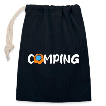 Camping Blume Comic Caravan Van Life Wohnmobil Fan - Verschließbarer Geschenkbeutel aus Baumwolle (14x20cm) - Navy - Vorne