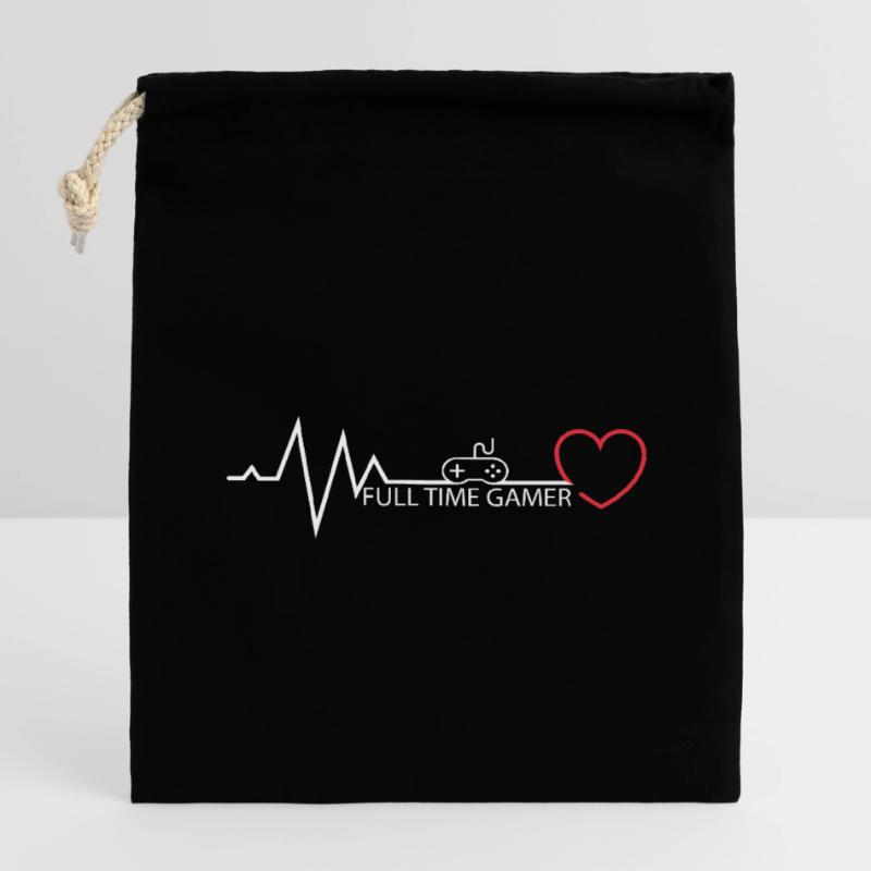 Heartbeat - Puls Controller mit Spruch Verschließbarer Geschenkbeutel aus Baumwolle (14x20cm)