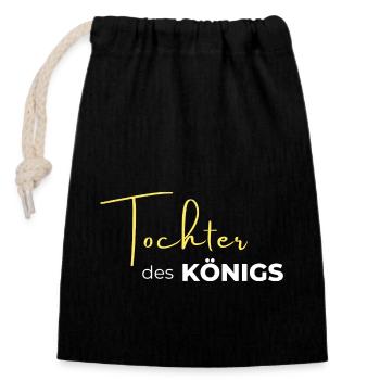 Tochter des Königs - Verschließbarer Geschenkbeutel aus Baumwolle (14x20cm) - Schwarz - Vorne