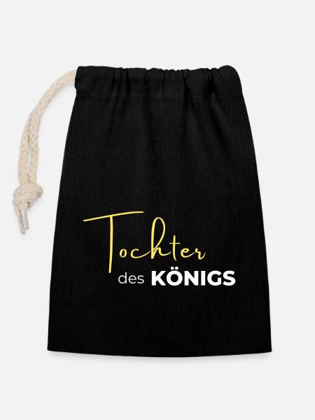 Tochter des Königs - Verschließbarer Geschenkbeutel aus Baumwolle (14x20cm) - Schwarz