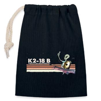 K2-18B - Lustiges Alien macht Selfie w. Webb - Verschließbarer Geschenkbeutel aus Baumwolle (14x20cm) - Navy - Vorne