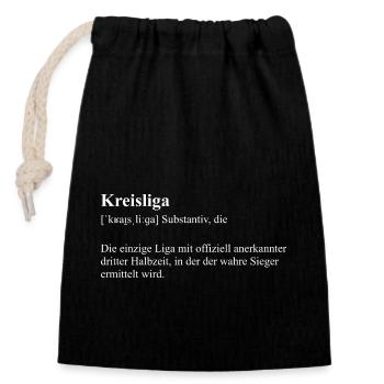 Kreisliga Definition - Verschließbarer Geschenkbeutel aus Baumwolle (14x20cm) - Schwarz - Vorne