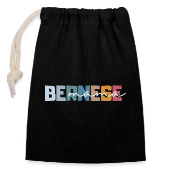 Cadeau de maman bernoise Bouvier bernois cadeau moderne - Sac cadeau en coton avec cordon (14 x 20 cm) - noir - Devant