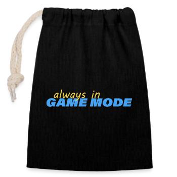 TOUJOURS EN MODE JEU - Sac cadeau en coton avec cordon (14 x 20 cm) - noir - Devant