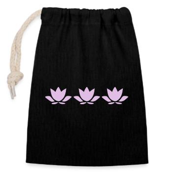 Lotus Flower Lotus Flower Flower Pastel Flower Yoga - Closable cotton gift bag (14x20cm) - black - Front