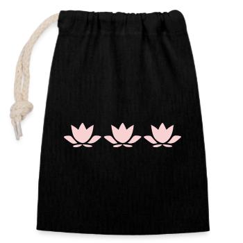 Lotus Flower Lotus Flower Flower Pastel Flower Yoga - Closable cotton gift bag (14x20cm) - black - Front