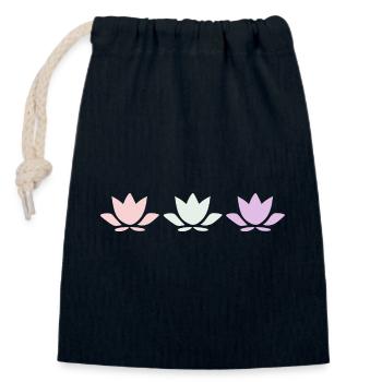 Lotusblume Lotusblüten pastell Blume Blüte Yogal - Verschließbarer Geschenkbeutel aus Baumwolle (14x20cm) - Navy - Vorne
