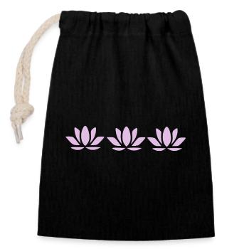 Lotus Flower Lotus Flower Pastel Violet Flower Flowers - Closable cotton gift bag (14x20cm) - black - Front