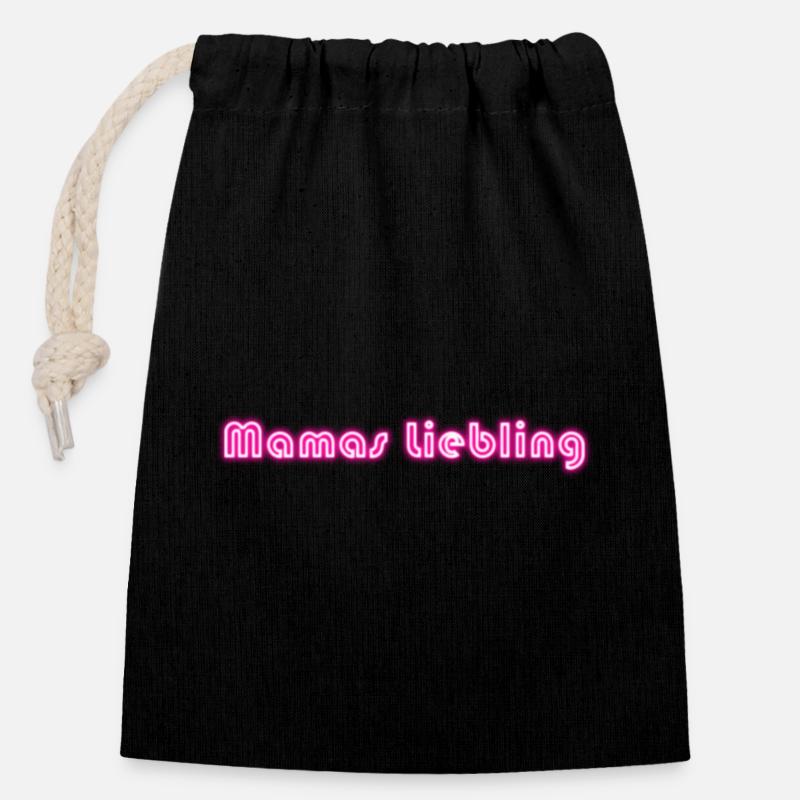 Mamas favorite - Closable cotton gift bag (14x20cm) - black