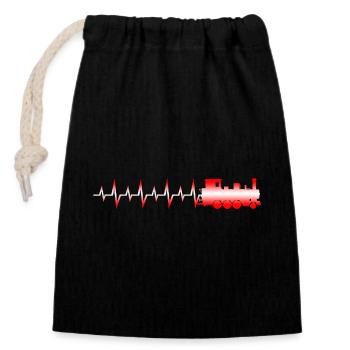 My love - Closable cotton gift bag (14x20cm) - black - Front