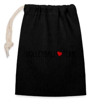 Équipe de volley-ball - Sac cadeau en coton avec cordon (14 x 20 cm) - noir - Devant
