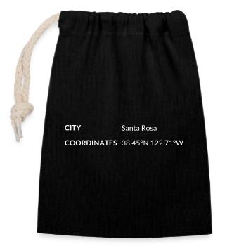 Santa Rosa, California, USA coordinates - Closable cotton gift bag (14x20cm) - black - Front