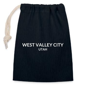 West Valley City, Utah, États-Unis - Sac cadeau en coton avec cordon (14 x 20 cm) - bleu marine - Devant
