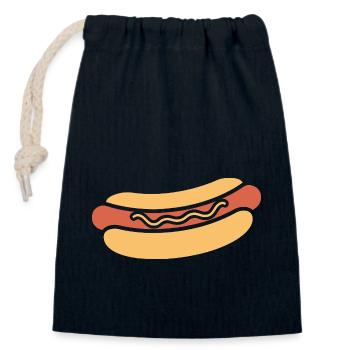 Hot dog - Closable cotton gift bag (14x20cm) - navy - Front