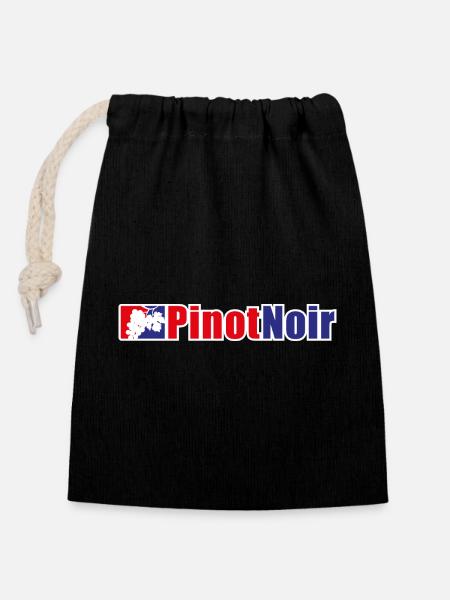 MLW - Team PinotNoir - Verschließbarer Geschenkbeutel aus Baumwolle (14x20cm) - Schwarz