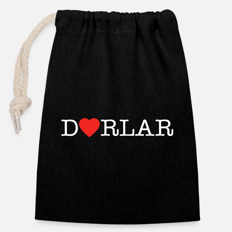 Dorlar - Closable cotton gift bag (14x20cm) - black