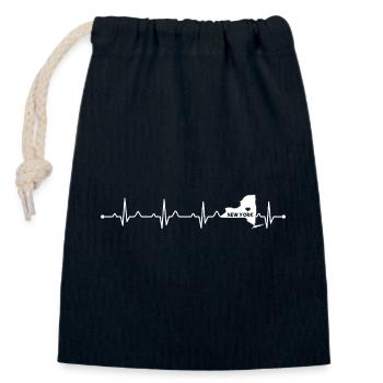 New York City Heart NYC Heartbeat EKG Proud State - Verschließbarer Geschenkbeutel aus Baumwolle (14x20cm) - Navy - Vorne