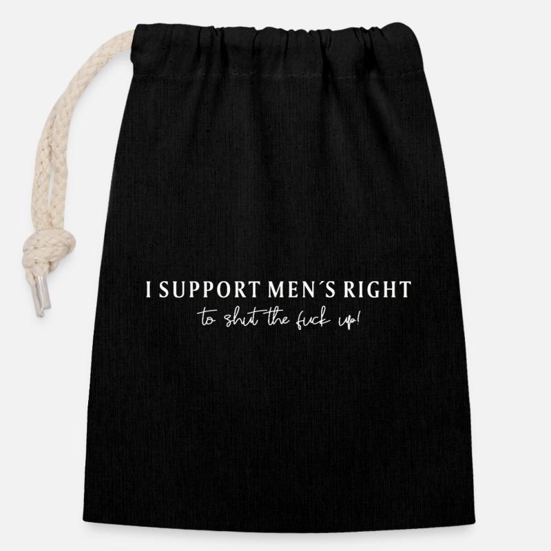 Fun feminist statement design - Closable cotton gift bag (14x20cm) - black