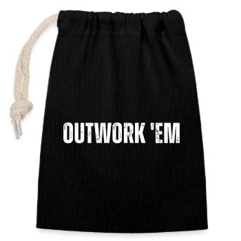 Outwork 'em Unternehmermotivation Inspirierend - Verschließbarer Geschenkbeutel aus Baumwolle (14x20cm) - Schwarz - Vorne