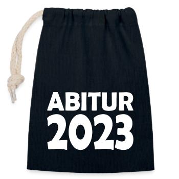 Abitur 2023 - Verschließbarer Geschenkbeutel aus Baumwolle (14x20cm) - Navy - Vorne