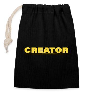 CREATOR - Closable cotton gift bag (14x20cm) - black - Front