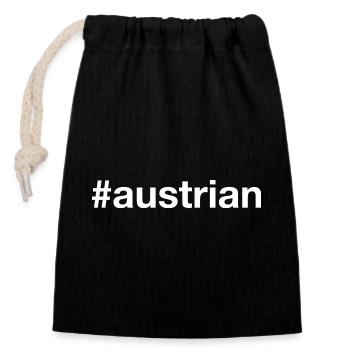 AUSTRIAN Austria - Closable cotton gift bag (14x20cm) - black - Front