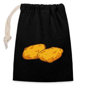 Chicken Nugget Lover Chicken Nuggets - Closable cotton gift bag (14x20cm) - black - Front