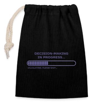 Conception amusante de la barre de chargement pour les indécis - Sac cadeau en coton avec cordon (14 x 20 cm) - noir - Devant