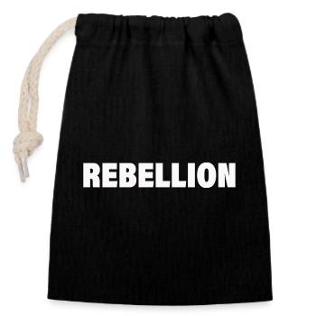 REBELLION - Verschließbarer Geschenkbeutel aus Baumwolle (14x20cm) - Schwarz - Vorne