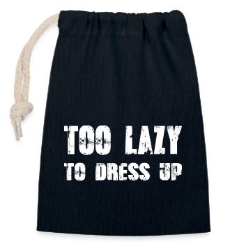 Too lazy dress up lustiges Halloween Shirt - Verschließbarer Geschenkbeutel aus Baumwolle (14x20cm) - Navy - Vorne