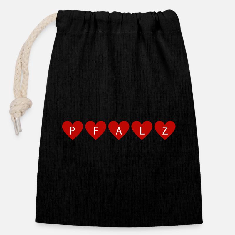 Palatinate Heart - Closable cotton gift bag (14x20cm) - black