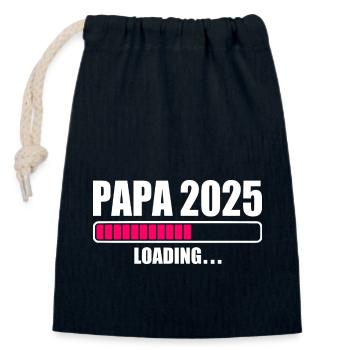 Papa 2025 - Verschließbarer Geschenkbeutel aus Baumwolle (14x20cm) - Navy - Vorne