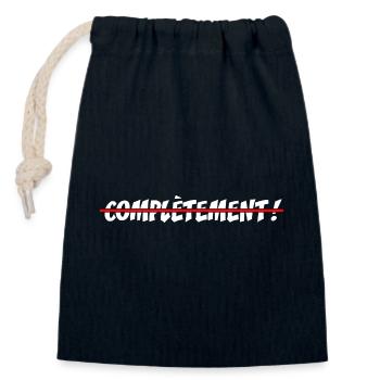 COMPLETELY CRAZY! - offbeat graphic humor - Closable cotton gift bag (14x20cm) - navy - Front