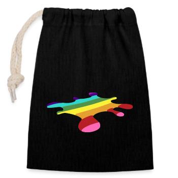 Rainbow universal love LGBTQ - Closable cotton gift bag (14x20cm) - black - Front
