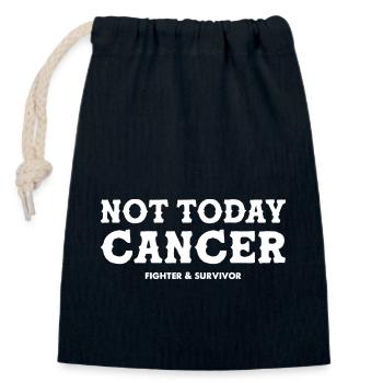 Pas aujourd’hui Combattant contre le cancer et survivant du sein - Sac cadeau en coton avec cordon (14 x 20 cm) - bleu marine - Devant
