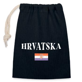 Croatie Balkan Holiday National Colors Flag - Sac cadeau en coton avec cordon (14 x 20 cm) - bleu marine - Devant