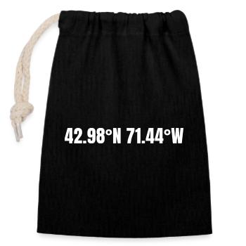 Manchester, New Hampshire, United States Coordinates - Closable cotton gift bag (14x20cm) - black - Front