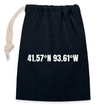 Des Moines, Iowa, USA Coordinates - Closable cotton gift bag (14x20cm) - navy - Front