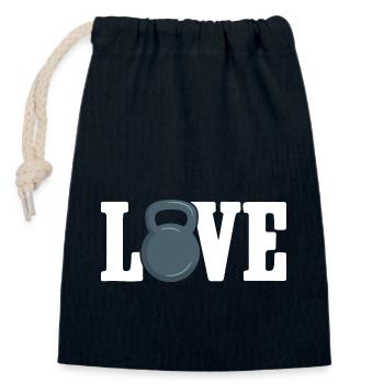 Kettlebell Workout Fitness Training - Closable cotton gift bag (14x20cm) - navy - Front