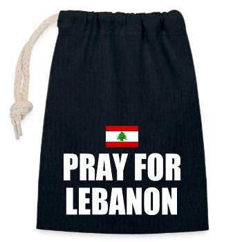 Pray for lebanon - Closable cotton gift bag (14x20cm) - navy - Front
