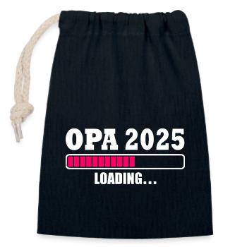 Opa 2025 - Verschließbarer Geschenkbeutel aus Baumwolle (14x20cm) - Navy - Vorne