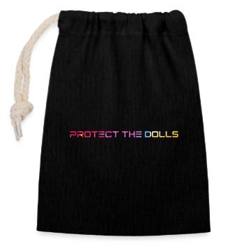 Protect_the_Dolls_bunt_ - Sac cadeau en coton avec cordon (14 x 20 cm) - noir - Devant