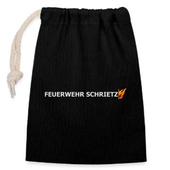 Schrietz - Verschließbarer Geschenkbeutel aus Baumwolle (14x20cm) - Schwarz - Vorne