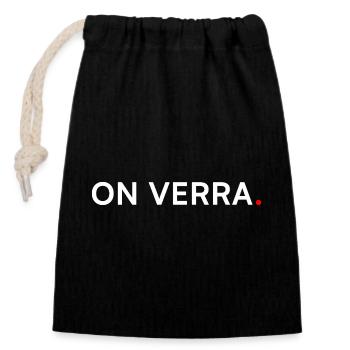 ON VERRA. Humour Minimal Procrastination - Sac cadeau en coton avec cordon (14 x 20 cm) - noir - Devant