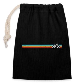 Palette de rayures de vélo rétro - Sac cadeau en coton avec cordon (14 x 20 cm) - noir - Devant