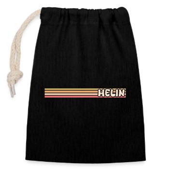 Style Heli - Closable cotton gift bag (14x20cm) - black - Front