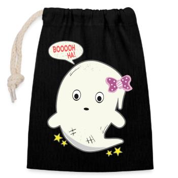 Cute Ghost Spirit Gift - Closable cotton gift bag (14x20cm) - black - Front